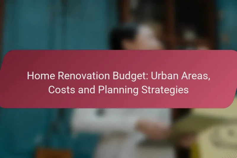 Home Renovation Budget: Urban Areas, Costs and Planning Strategies
