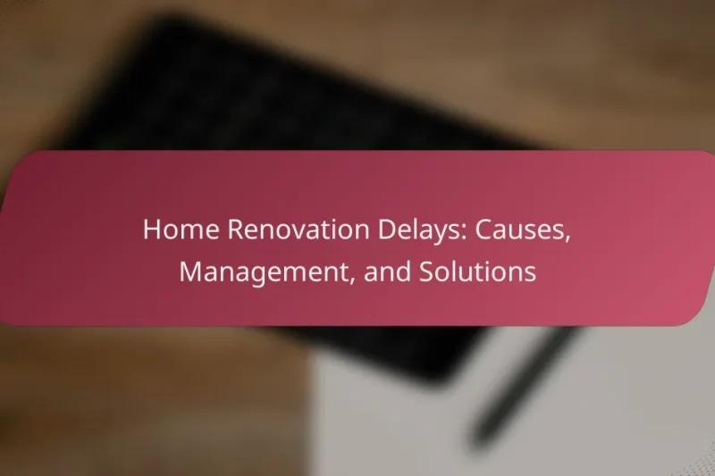 Home Renovation Delays: Causes, Management, and Solutions