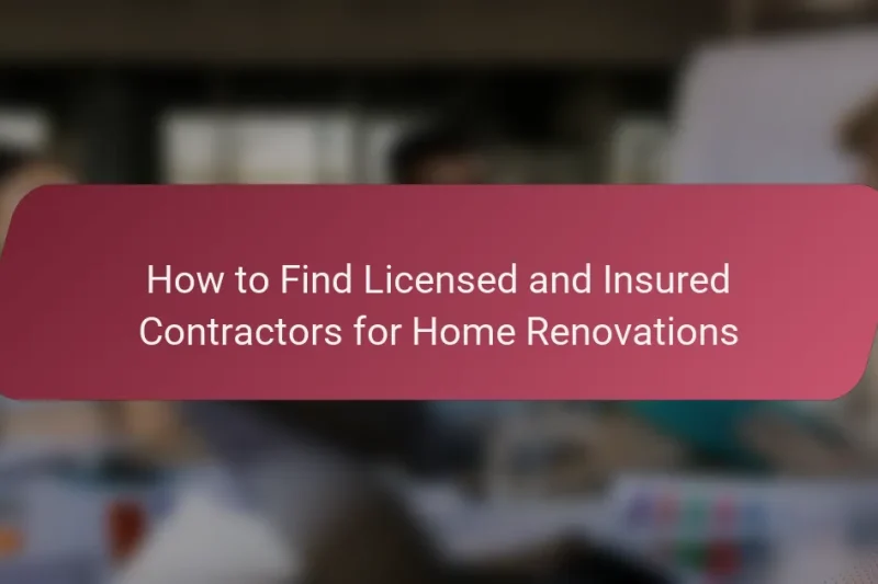 How to Find Licensed and Insured Contractors for Home Renovations