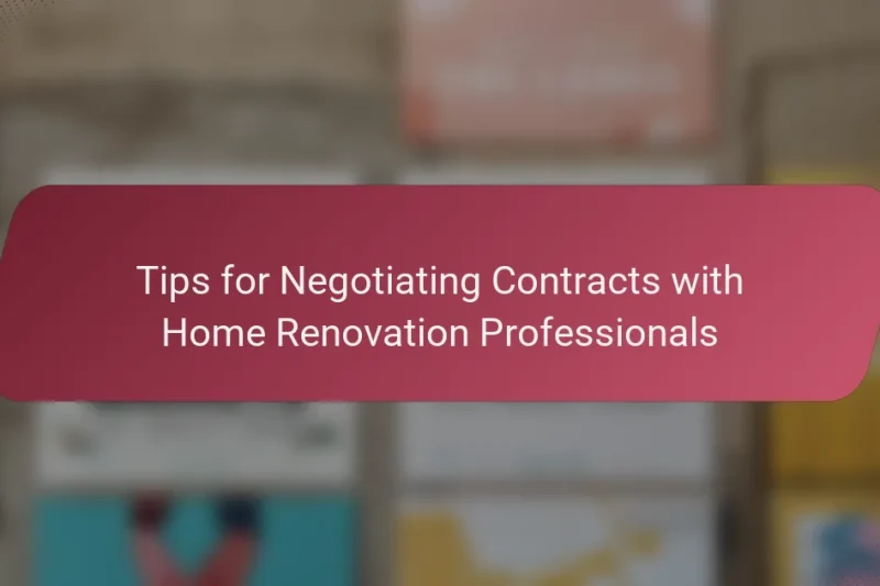 Tips for Negotiating Contracts with Home Renovation Professionals