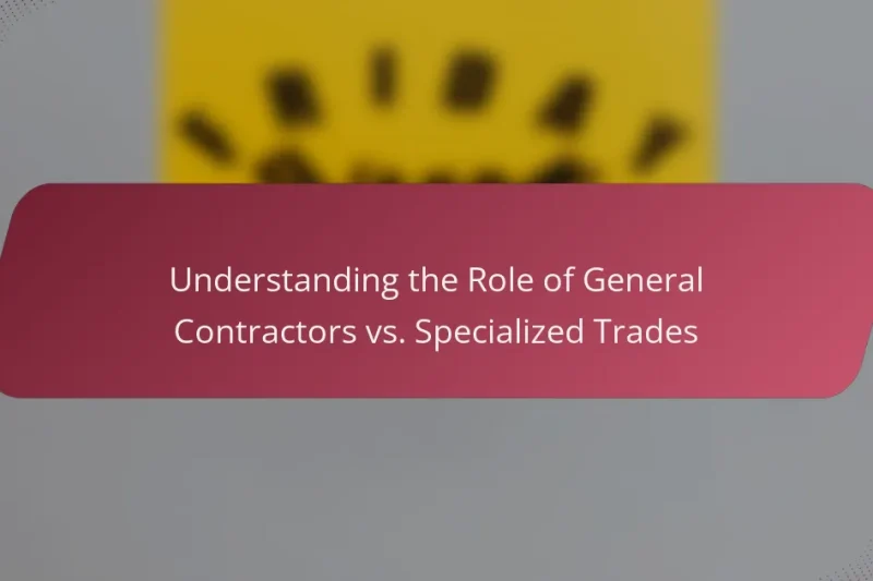Understanding the Role of General Contractors vs. Specialized Trades