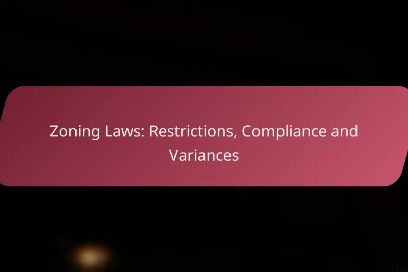 Zoning Laws: Restrictions, Compliance and Variances
