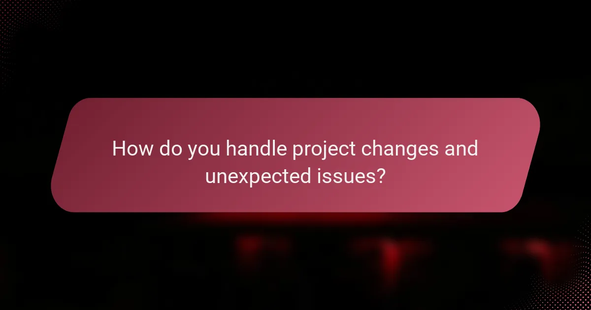 How do you handle project changes and unexpected issues?