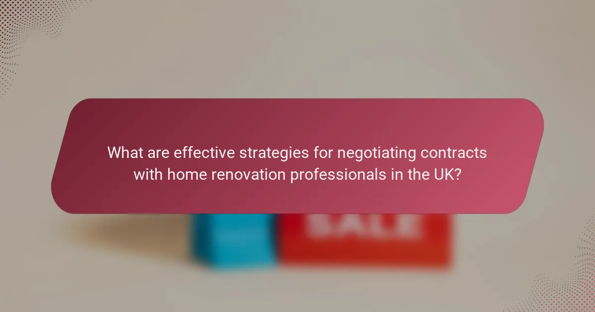 What are effective strategies for negotiating contracts with home renovation professionals in the UK?