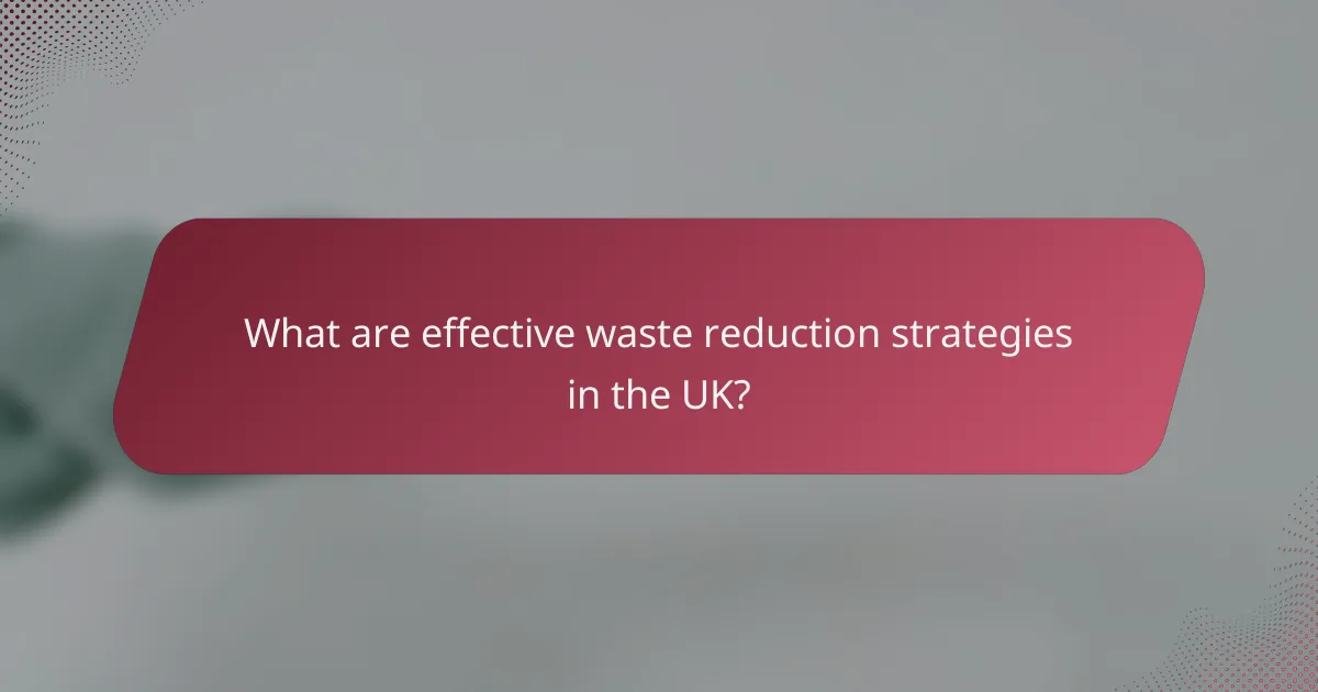 What are effective waste reduction strategies in the UK?
