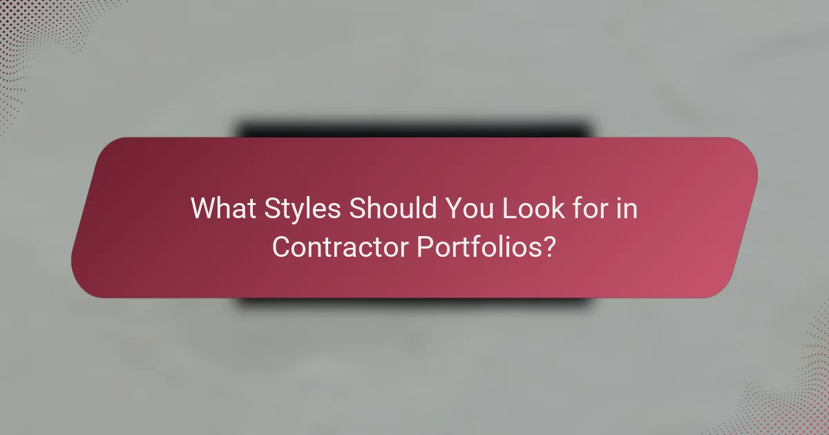 What Styles Should You Look for in Contractor Portfolios?